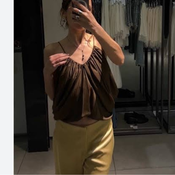 ZARA DRAPED SATIN EFFECT TOP - Picture 5 of 11